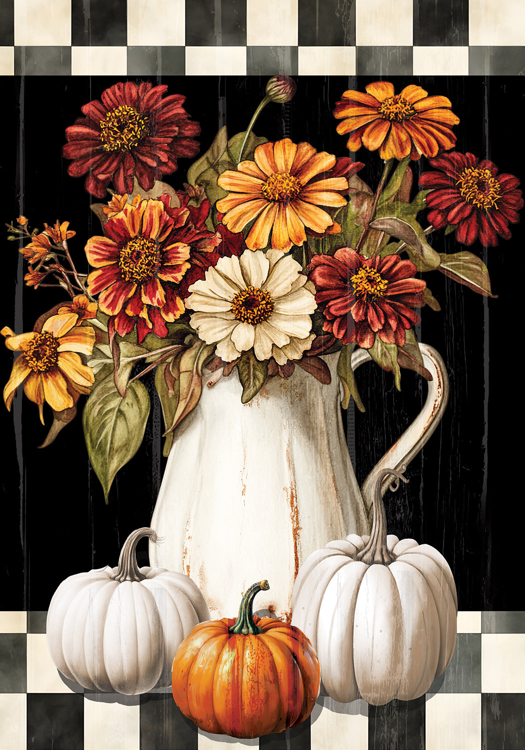 Vintage Fall Flowers-Flag