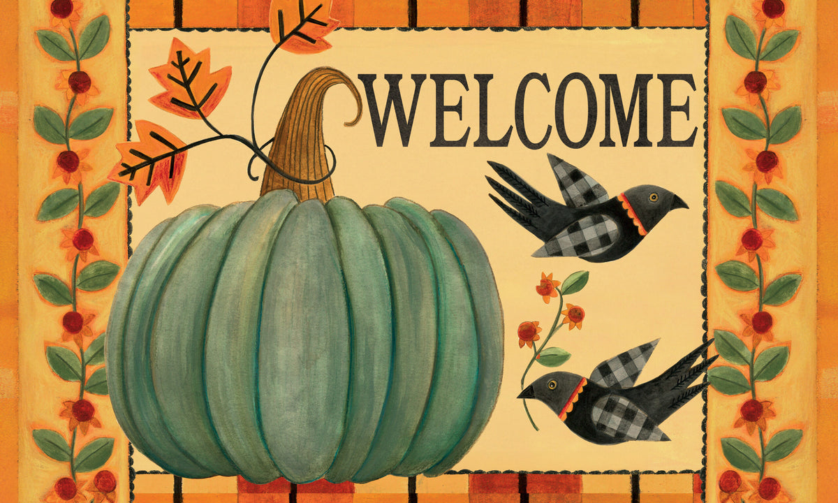 Folk Art Pumpkin- Floor Mat