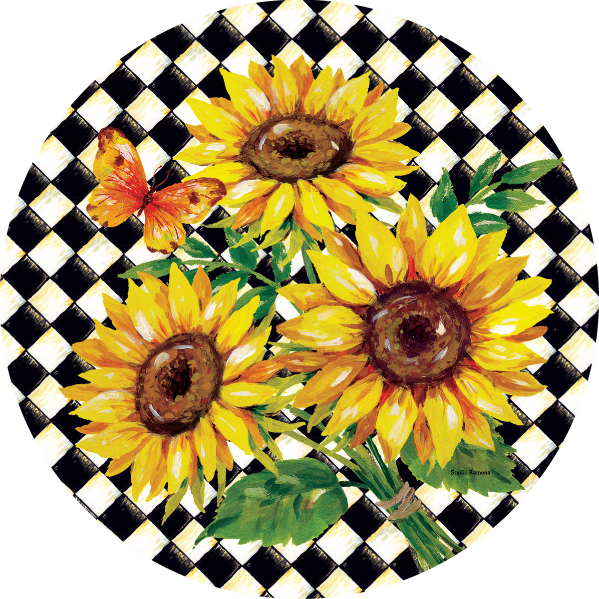 Sunflower Harlequin-Accent Magnet