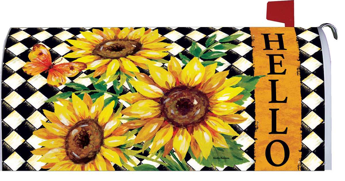 Sunflower Harlequin-Mailbox Makeover