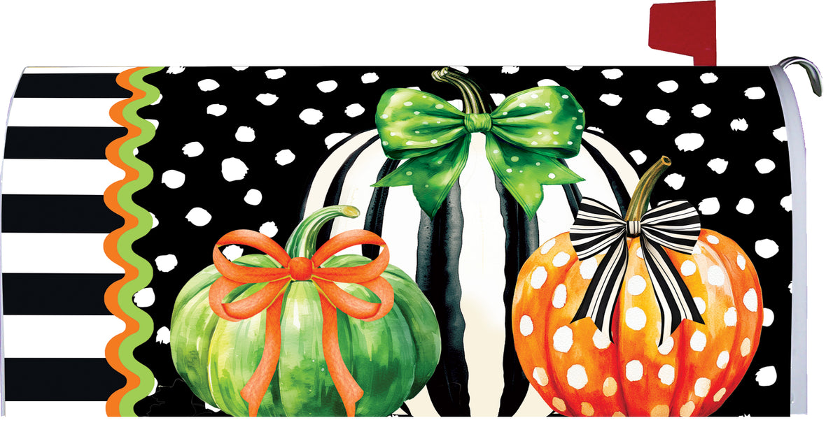 Pumpkin Stripes-Mailbox Makeover