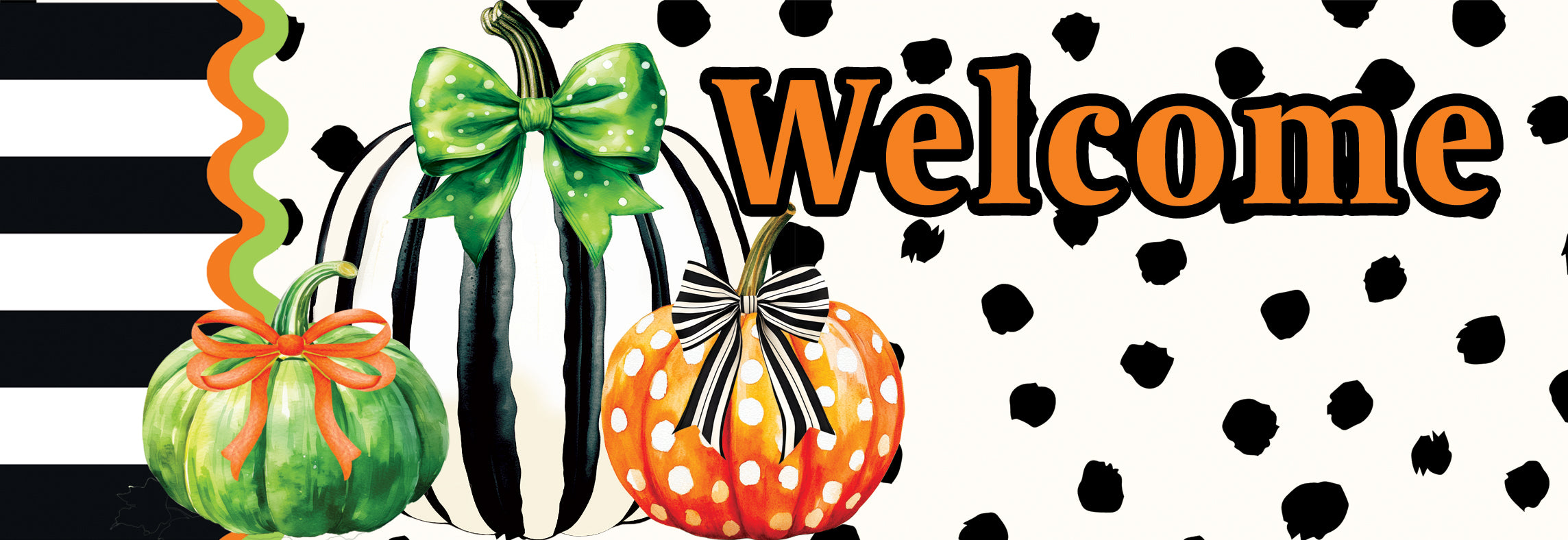 Pumpkin Stripes-Signature Sign