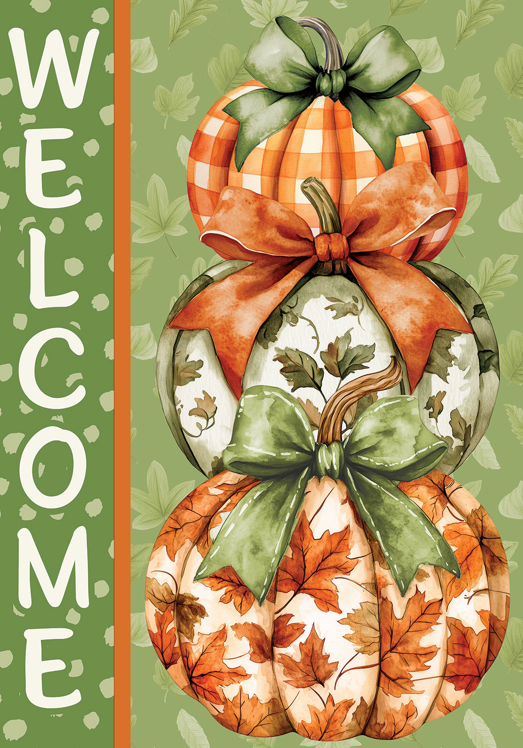 Orange and Green Stack-Flag