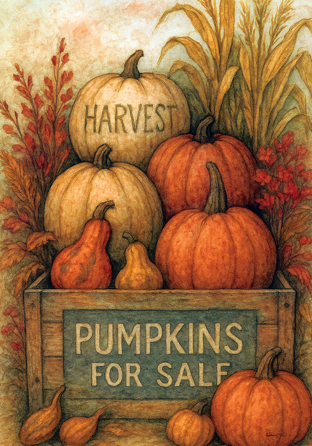 Rustic Pumpkins-Flag