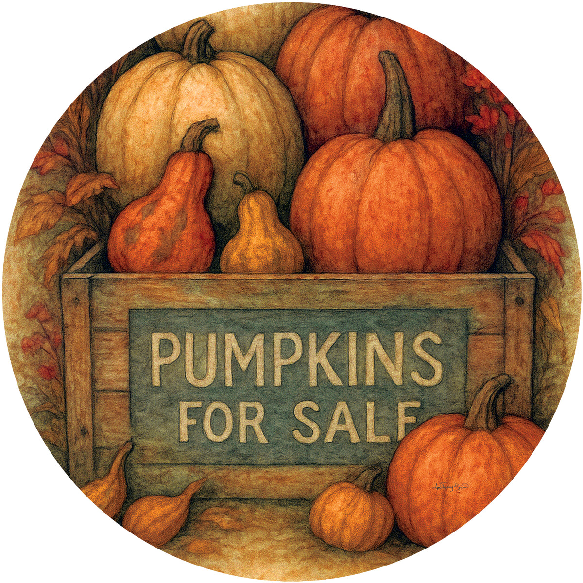 Rustic Pumpkins-Accent Magnet