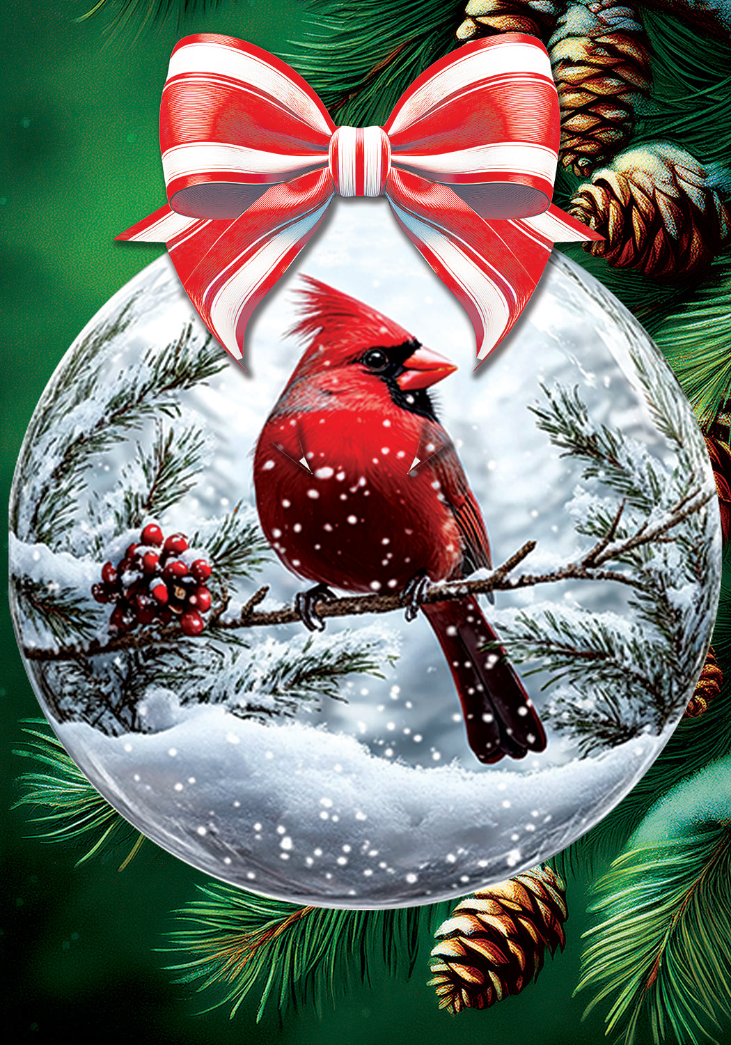 Cardinal Ornament-Flag