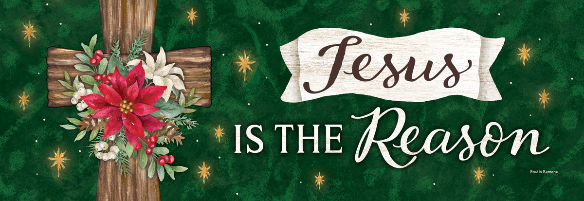 Poinsettia Cross-Signature Sign