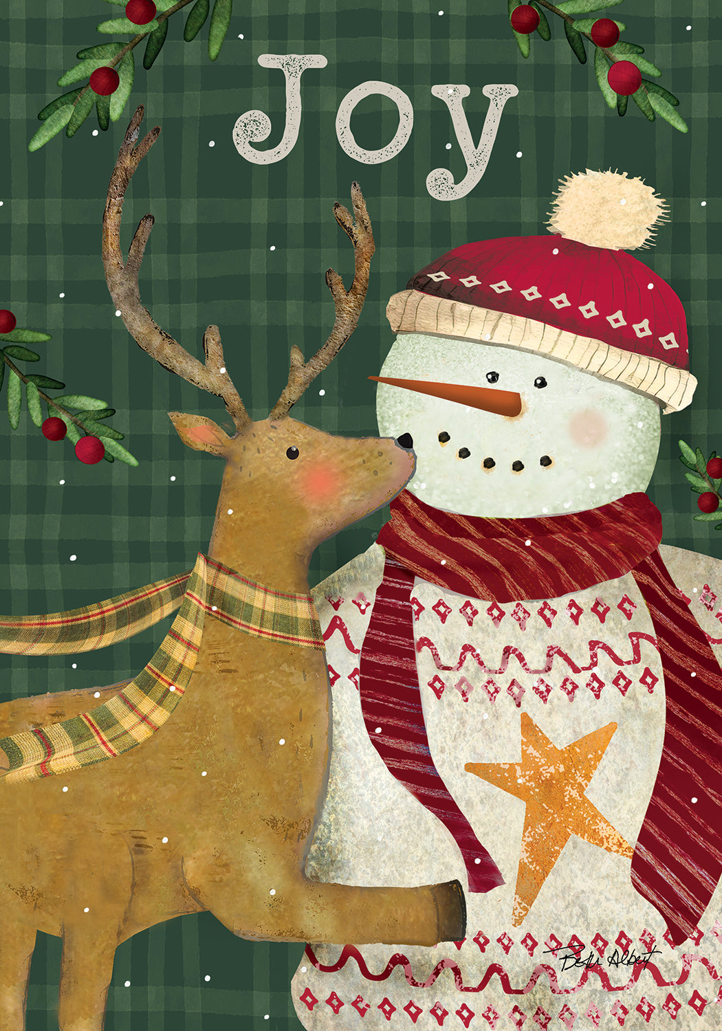 Snowman Deer-Flag