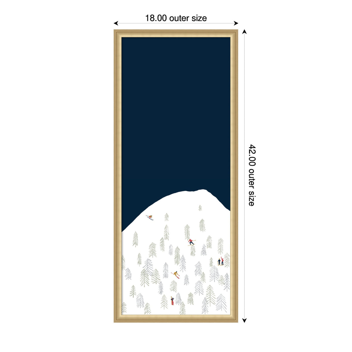 Kate and Laurel Framed Fabric Pinboard Winter Skiers