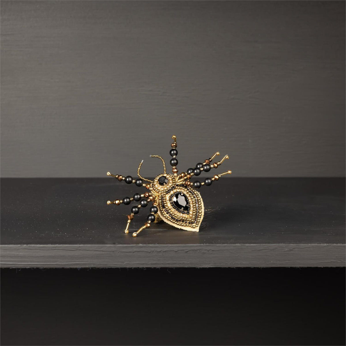 Napkin Rings set of 4 - Beaded Black Spider