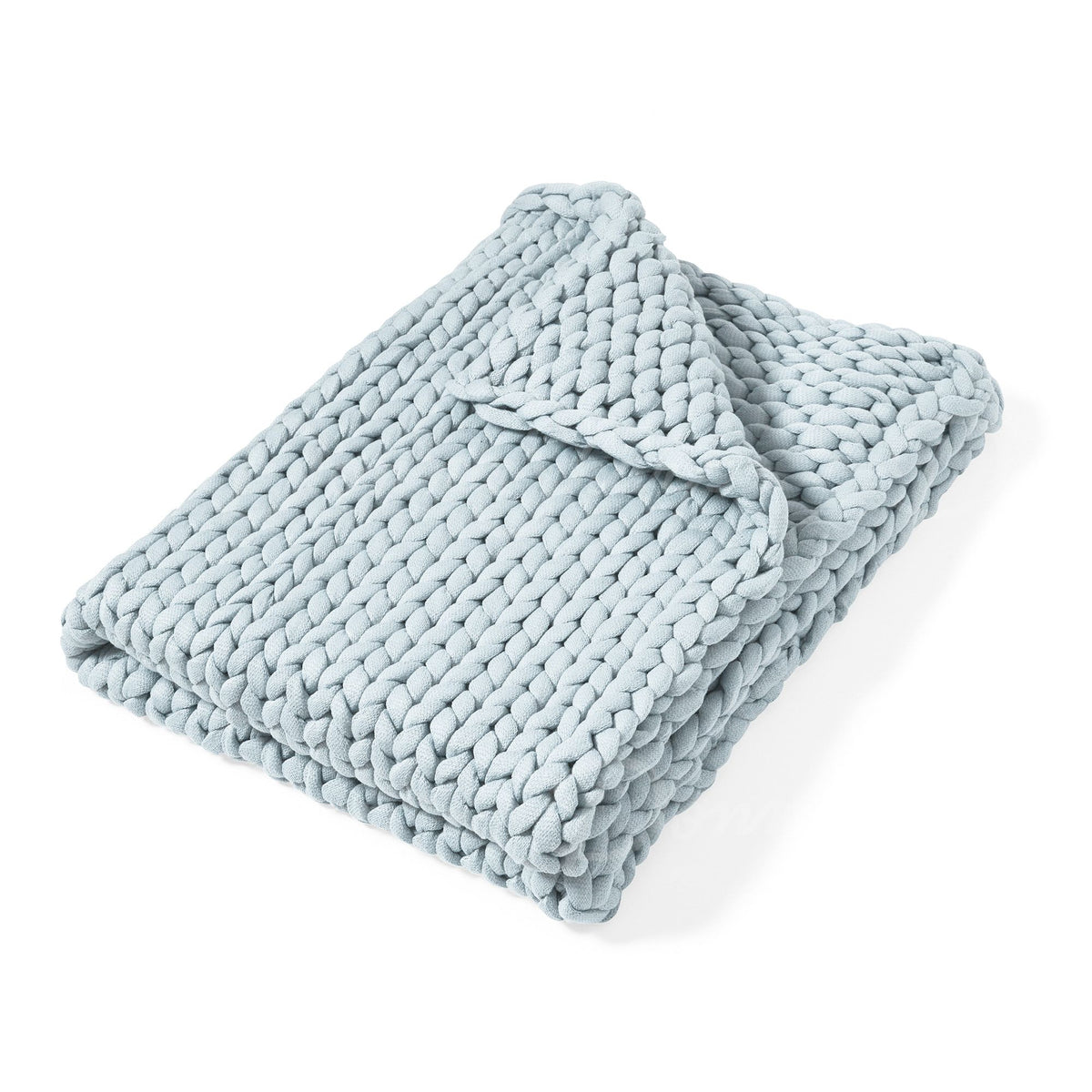 Chunky Knit Throw- Blue