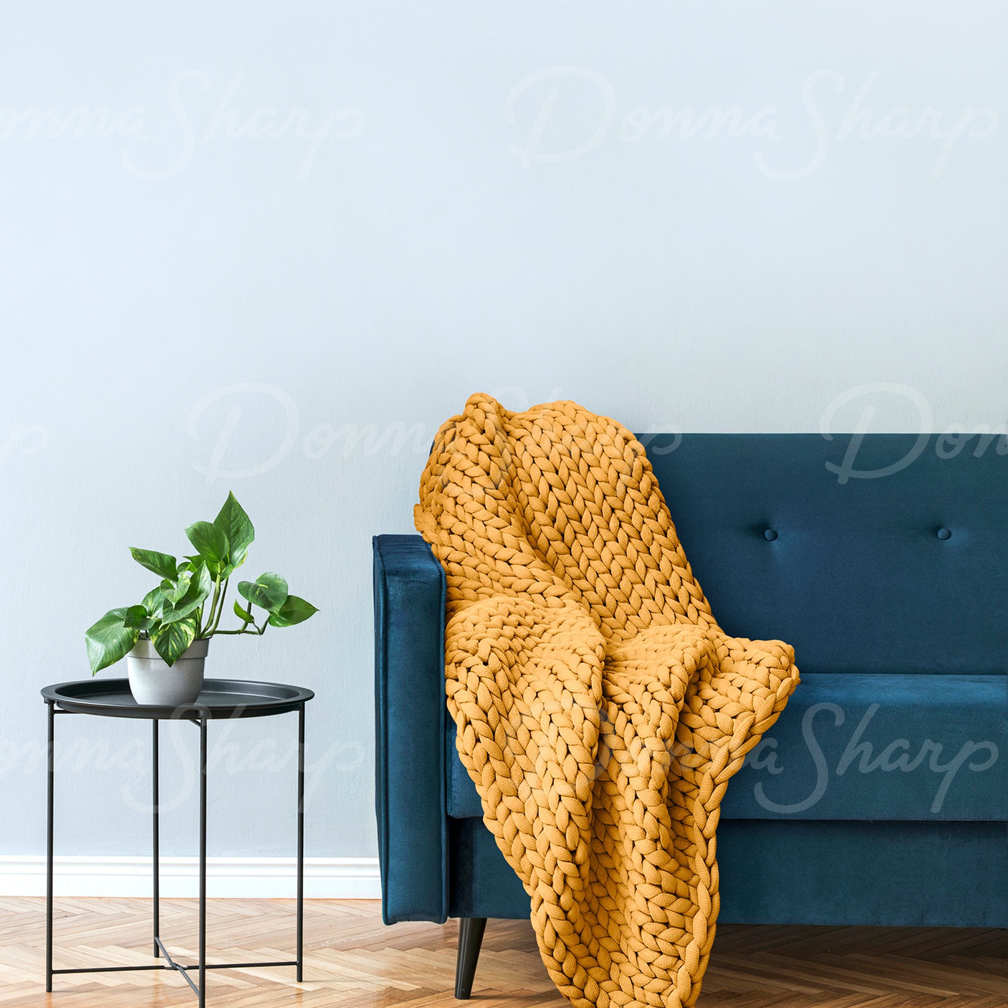 Chunky Knit Throw- Gold