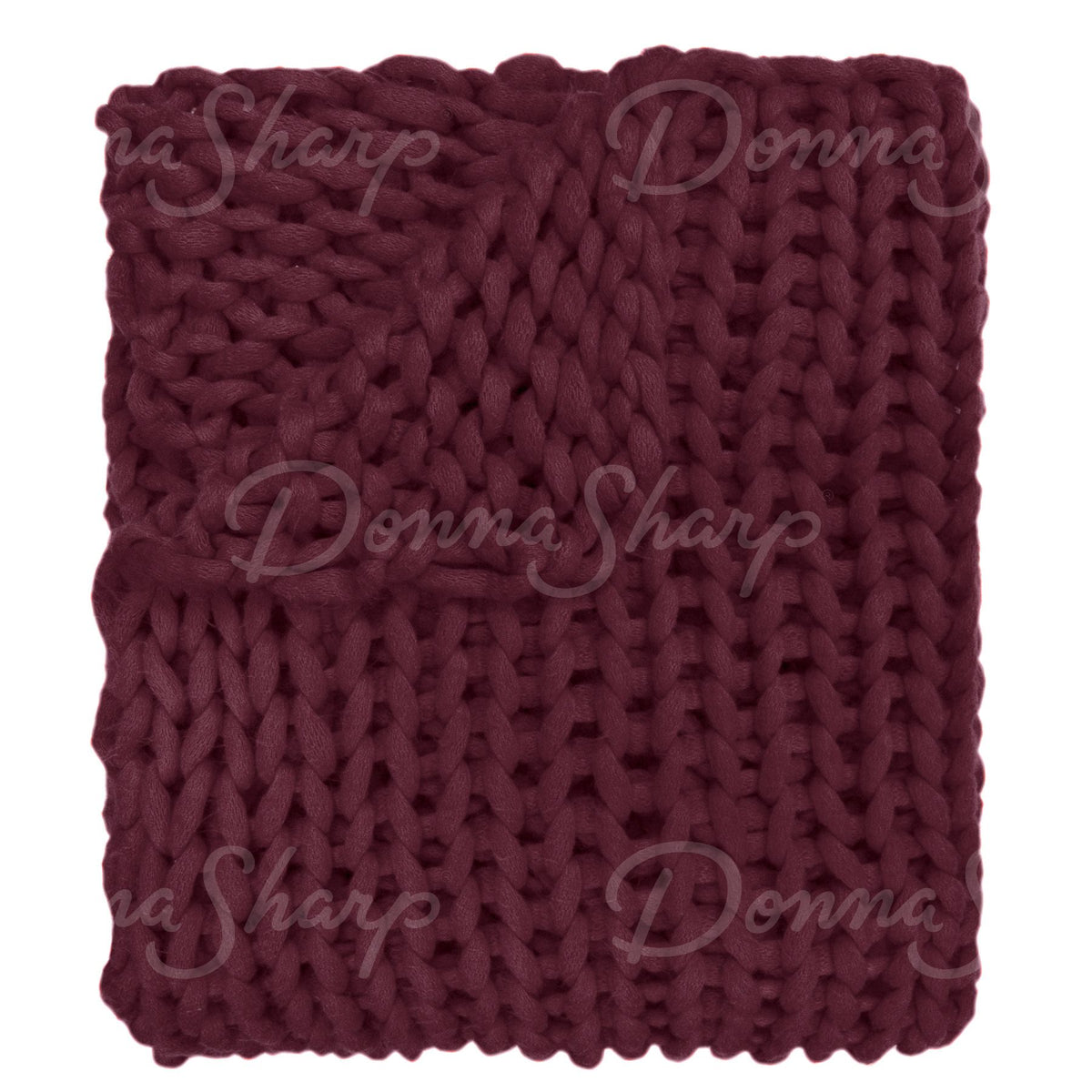 Chunky Knit Throw- Merlot