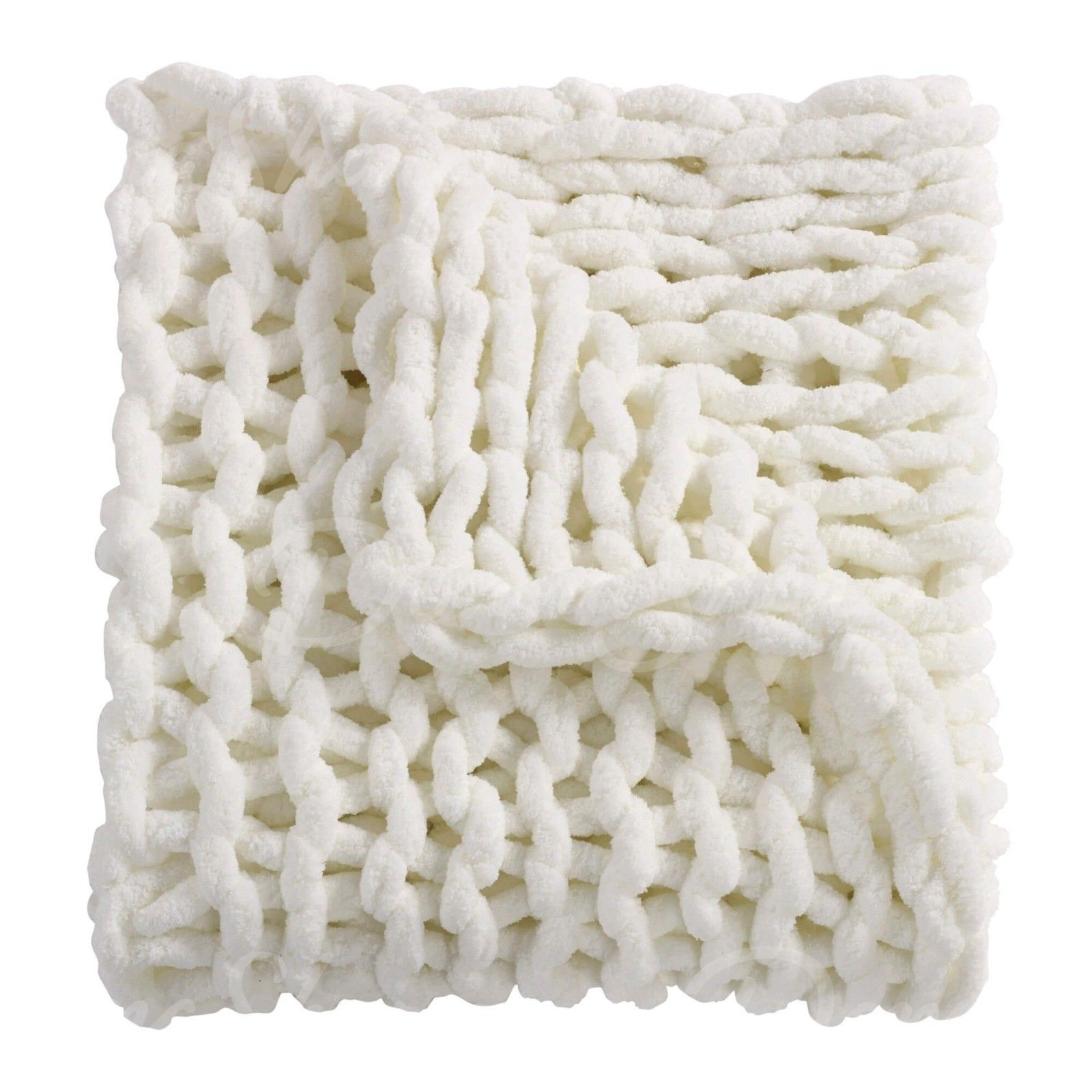 Chenille Knit Throw- Ivory