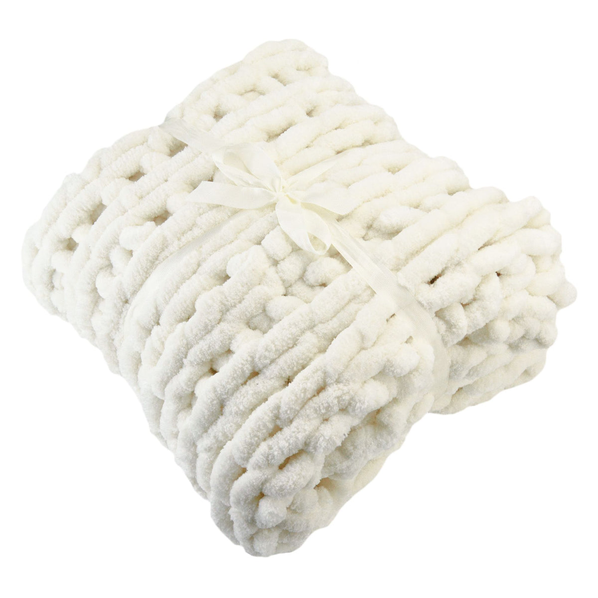Chenille Knit Throw- Ivory