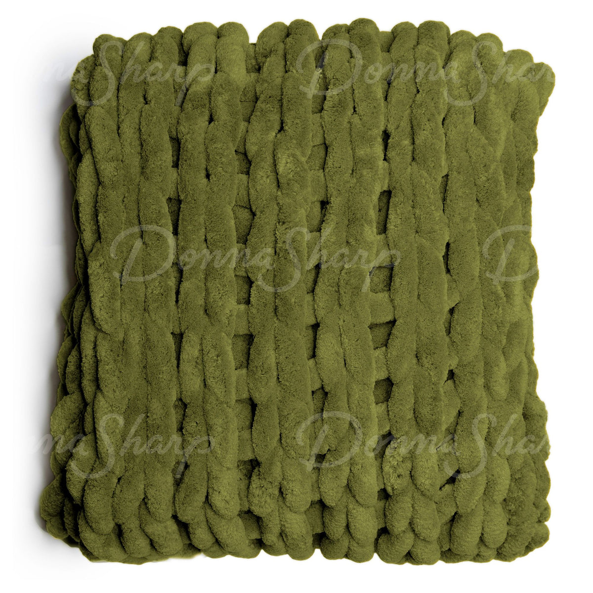 Chenille Knit Throw- Olive