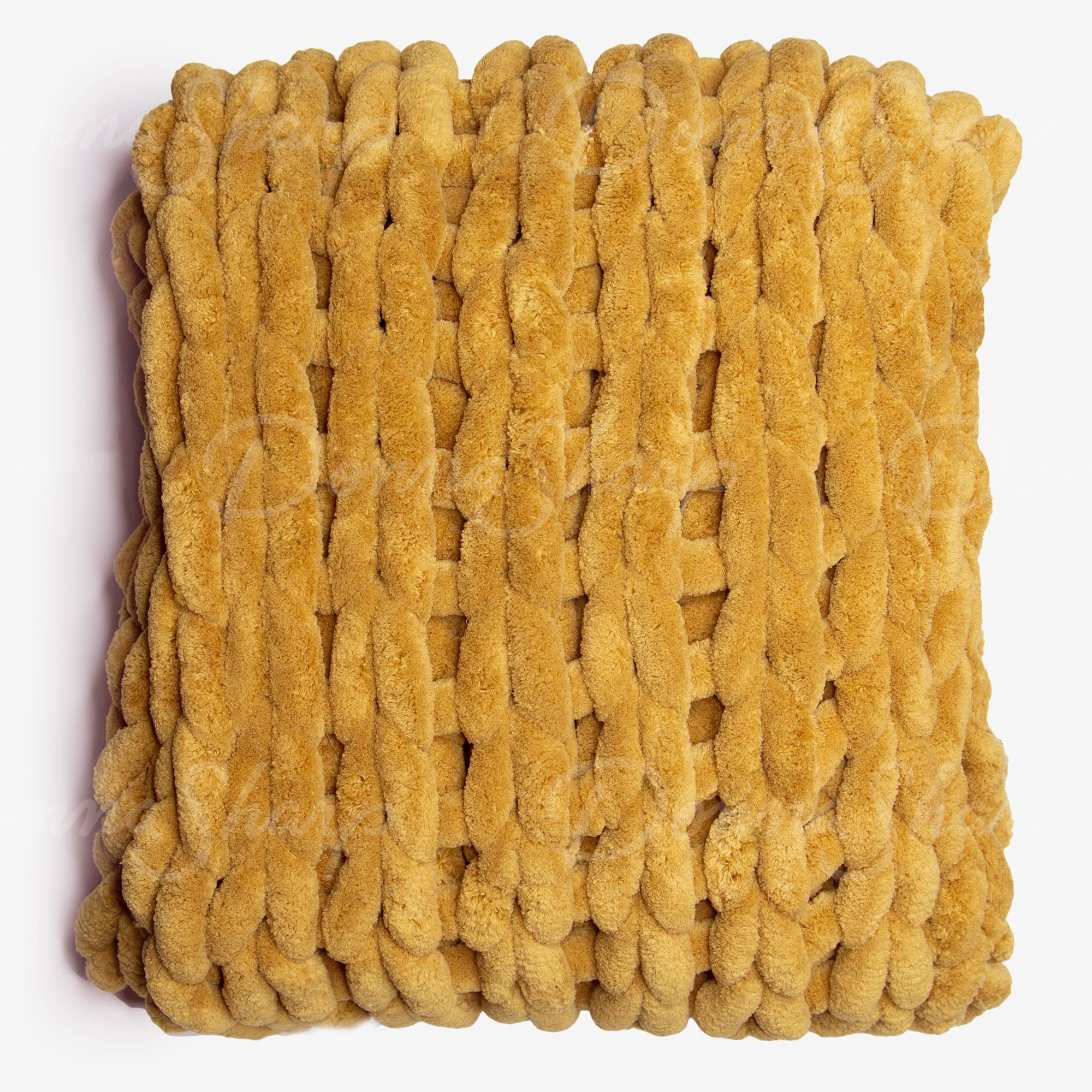 Chenille Knit Throw- Gold