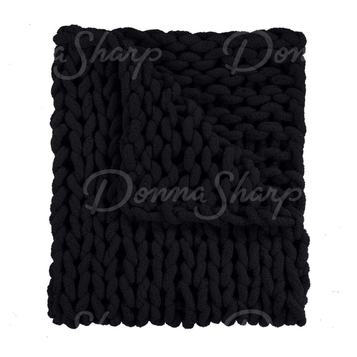 Chenille Knit Throw- Black