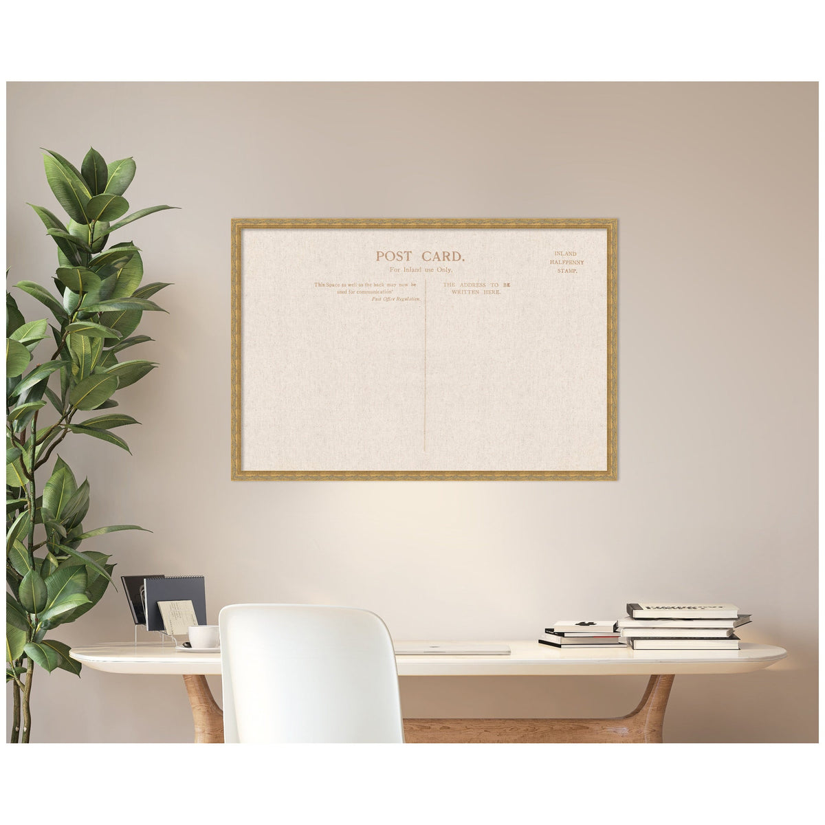 Framed Fabric Pinboard Linen Vintage Post Card Wall Organization