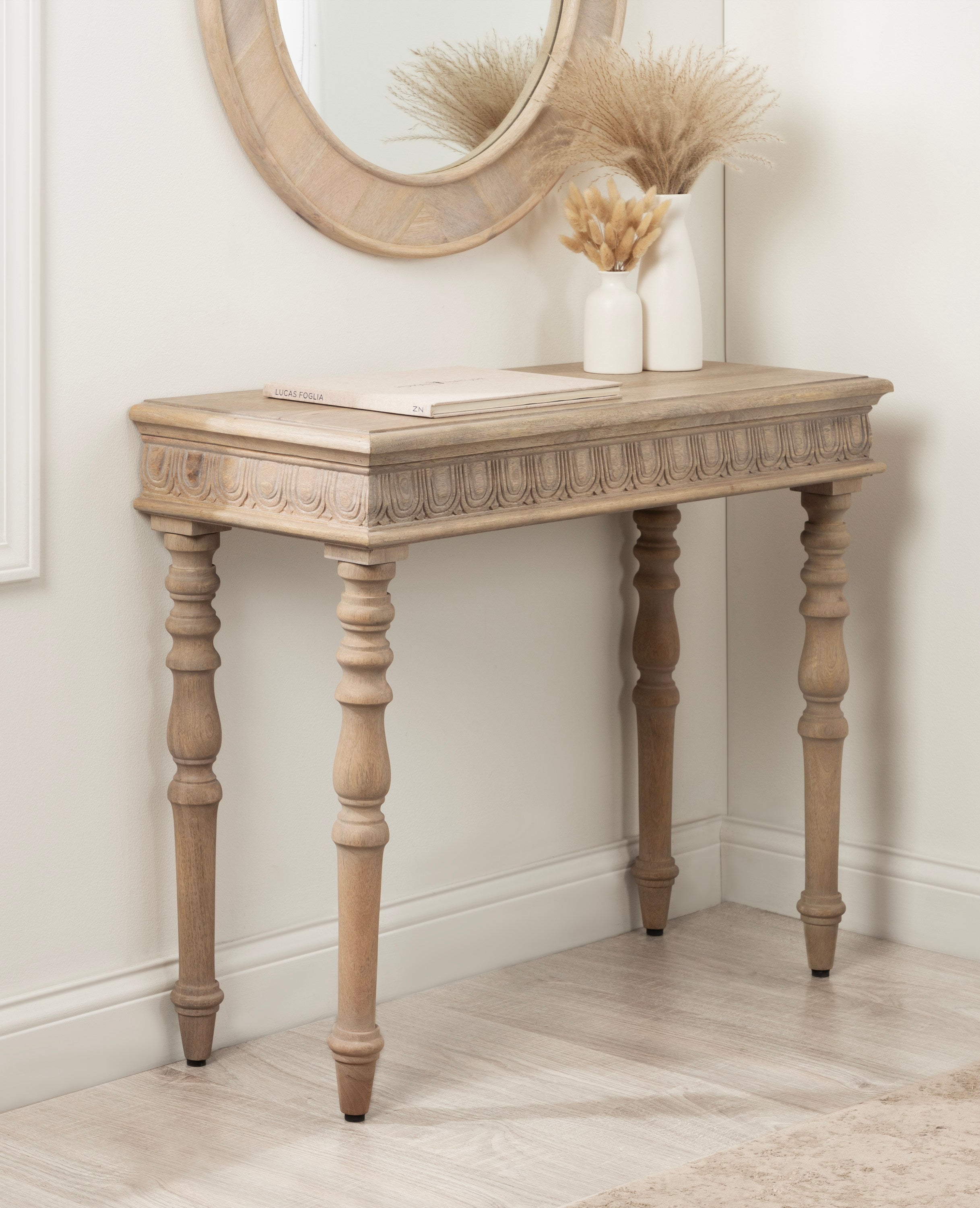 Patresa Carved Wood Console Table