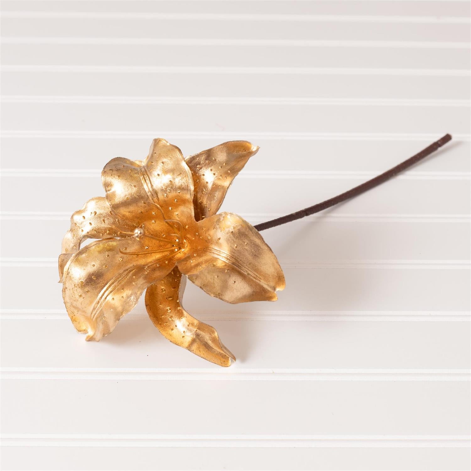Stem - Gold Metallic Lily (Pack of 6)