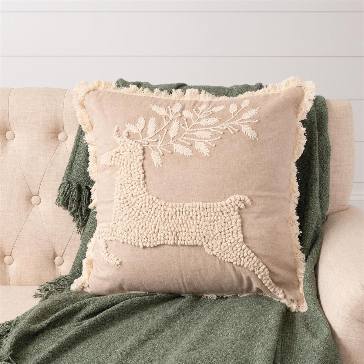 Pillow - Leaping Christmas Deer