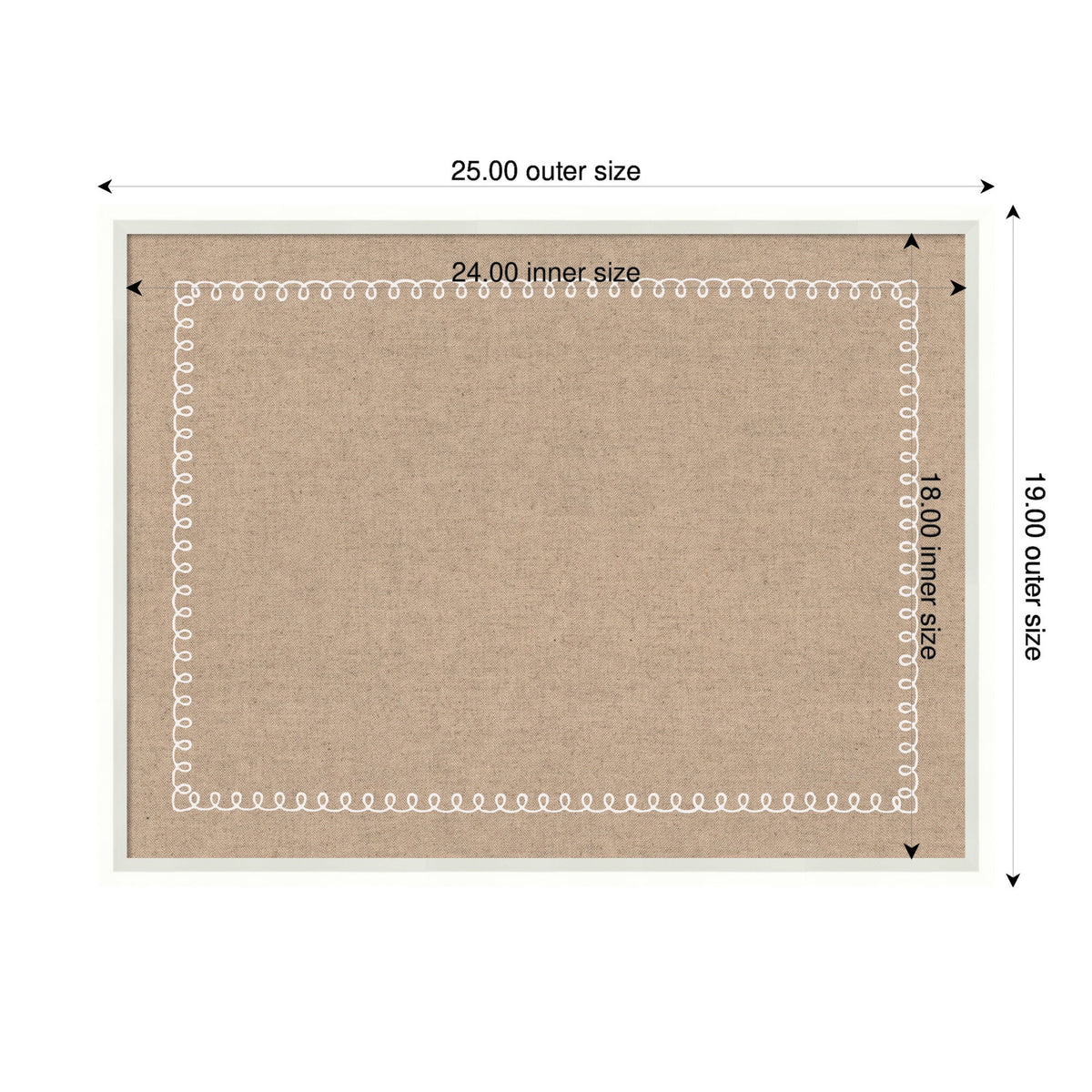 Pinboard White Scalloped Edge