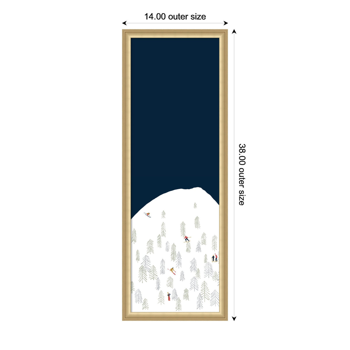 Framed Fabric Magnetic Board Winter Skiers Wall Organization
