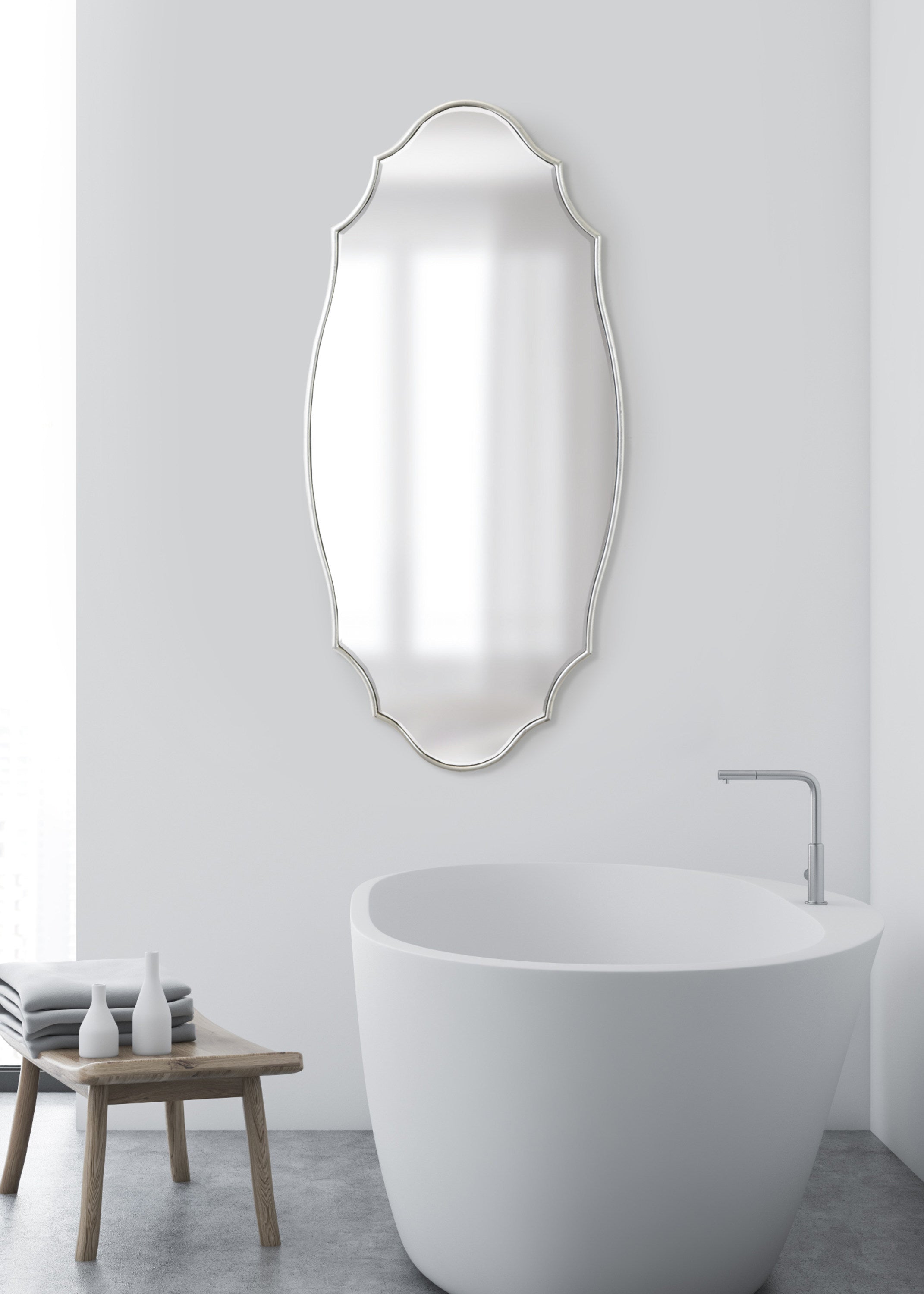 Leanna Scalloped Oval Wall Mirror