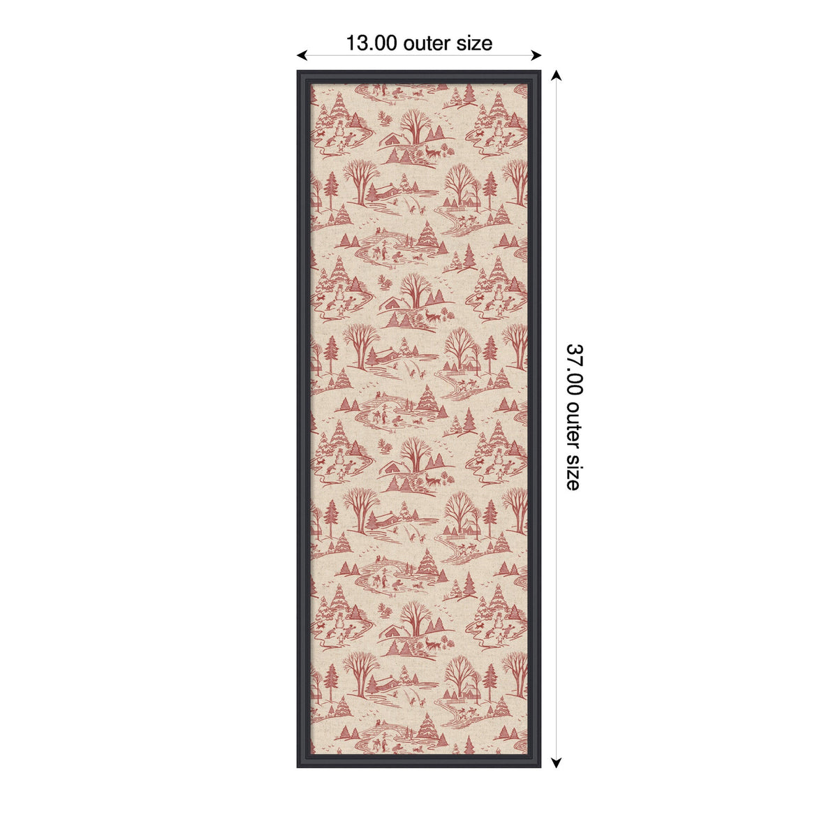 Framed Fabric Magnetic Board Wonderland Red Toile Wall Organization