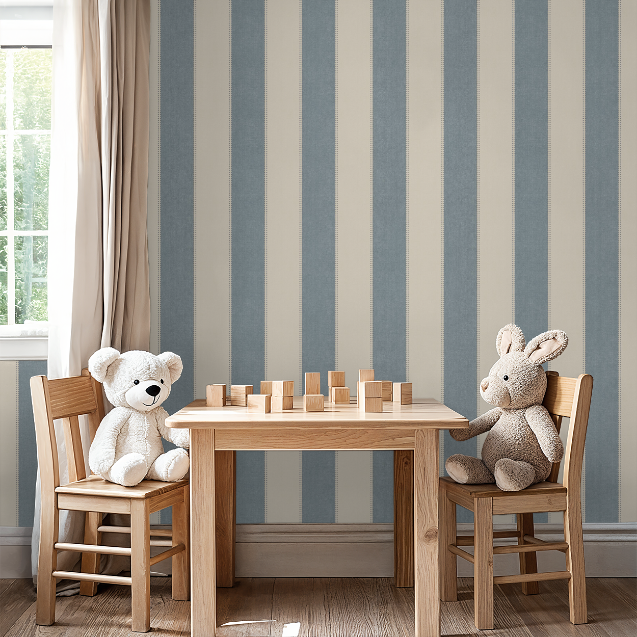 Amy (Blue) Wallpaper - 8 FT H X 11 FT W P&S