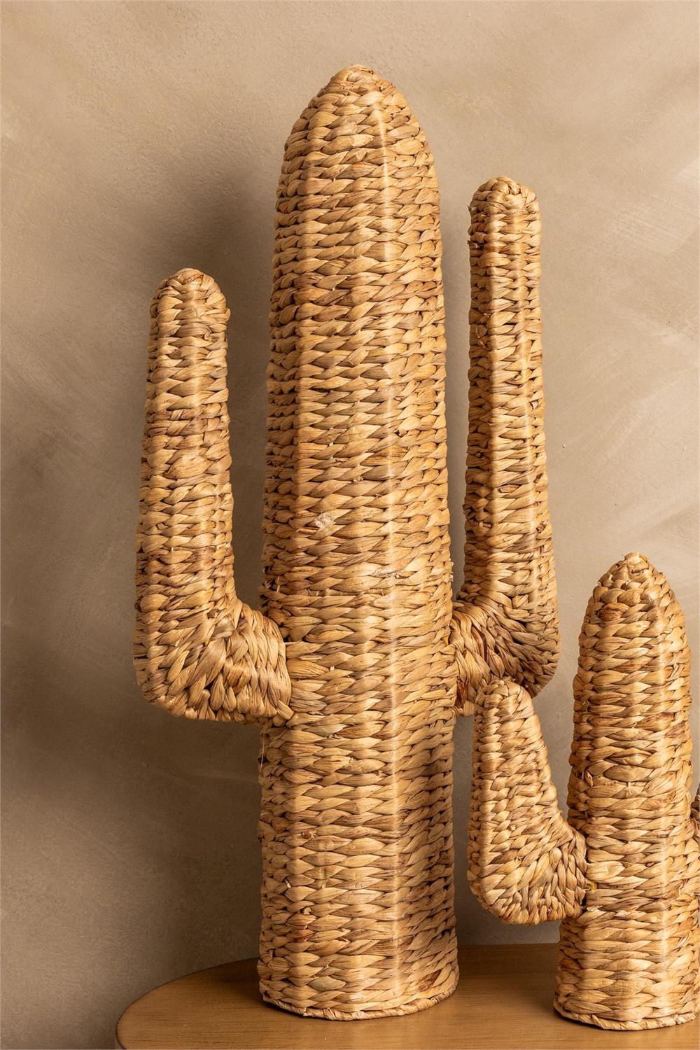 Cactus Figure Woven Water Hyacinth, Large