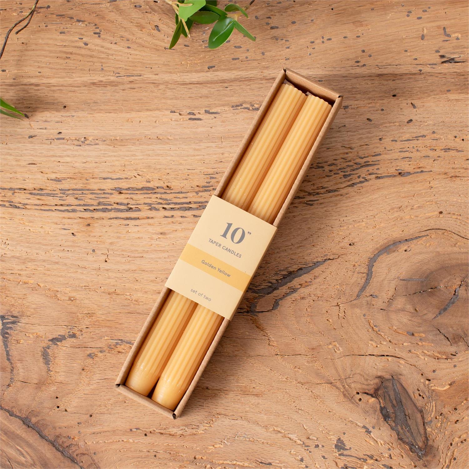 Ribbed Taper Candle 10 in. (Set of 2)