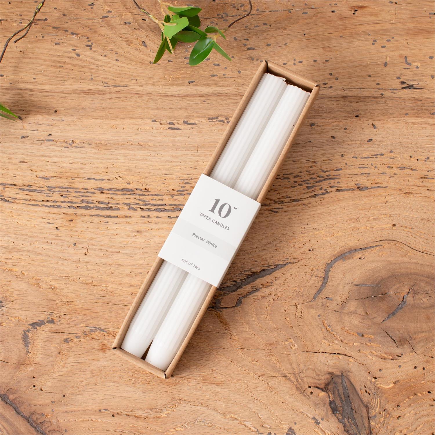 Ribbed Taper Candle 10 in. (Set of 2)