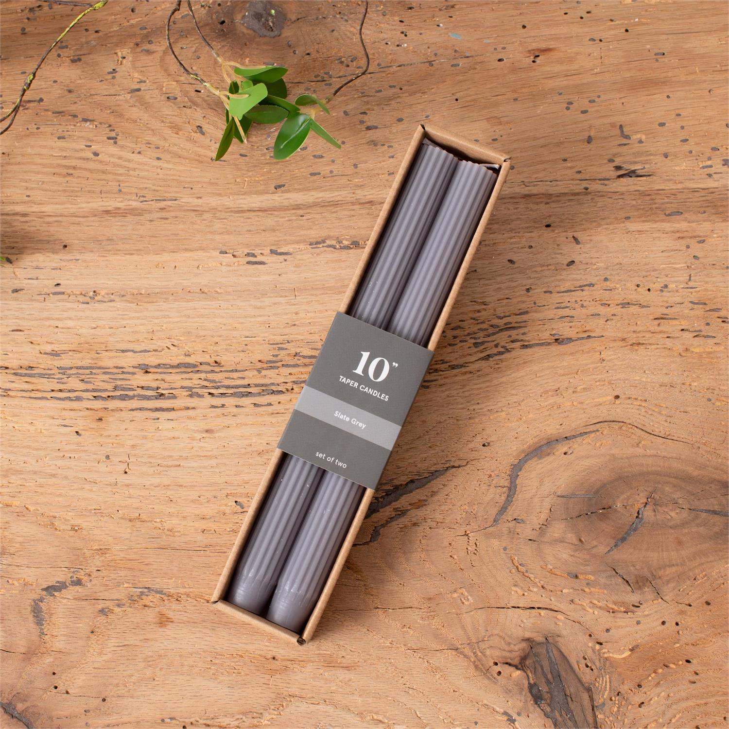 Ribbed Taper Candle 10 in. (Set of 2)