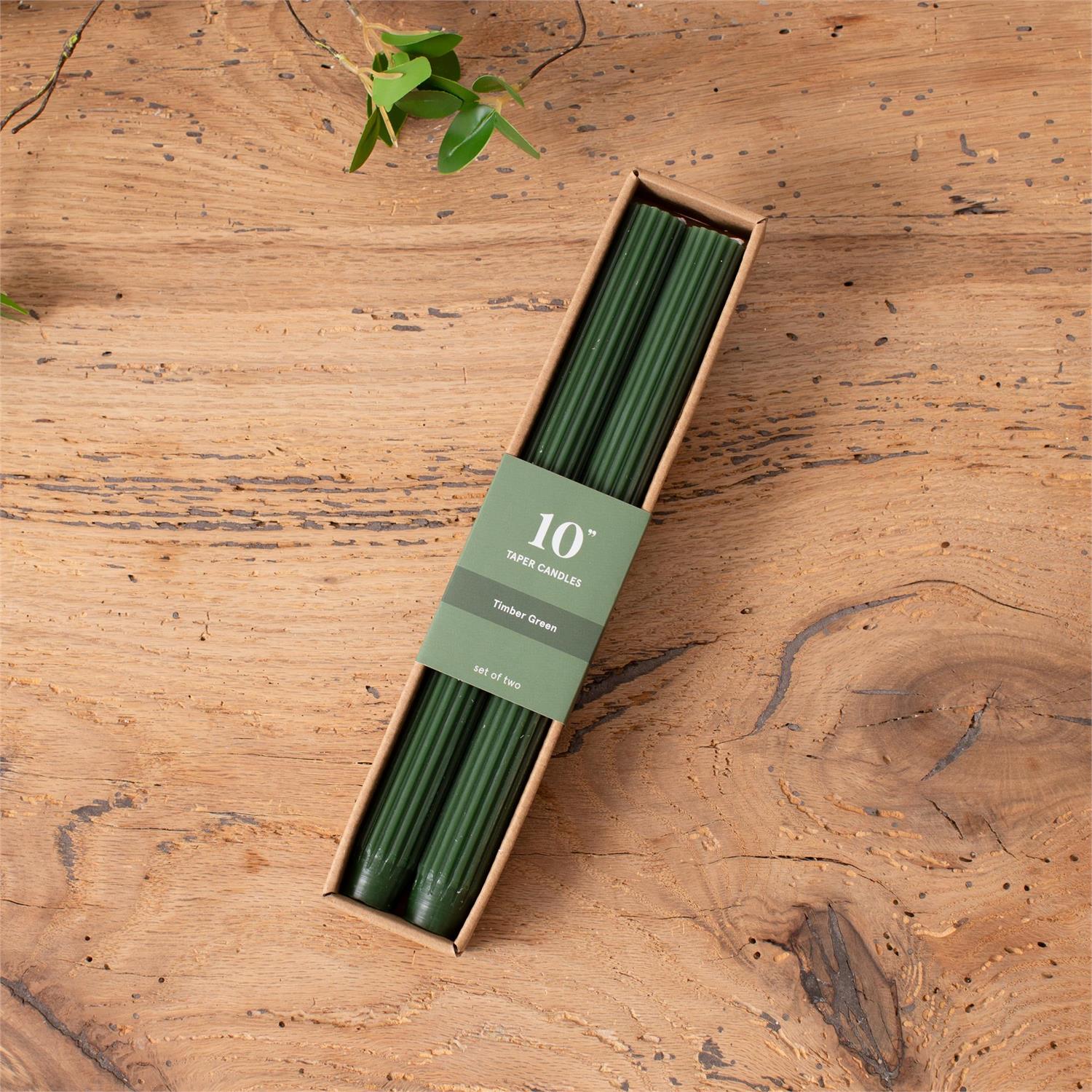 Ribbed Taper Candle 10 in. (Set of 2)