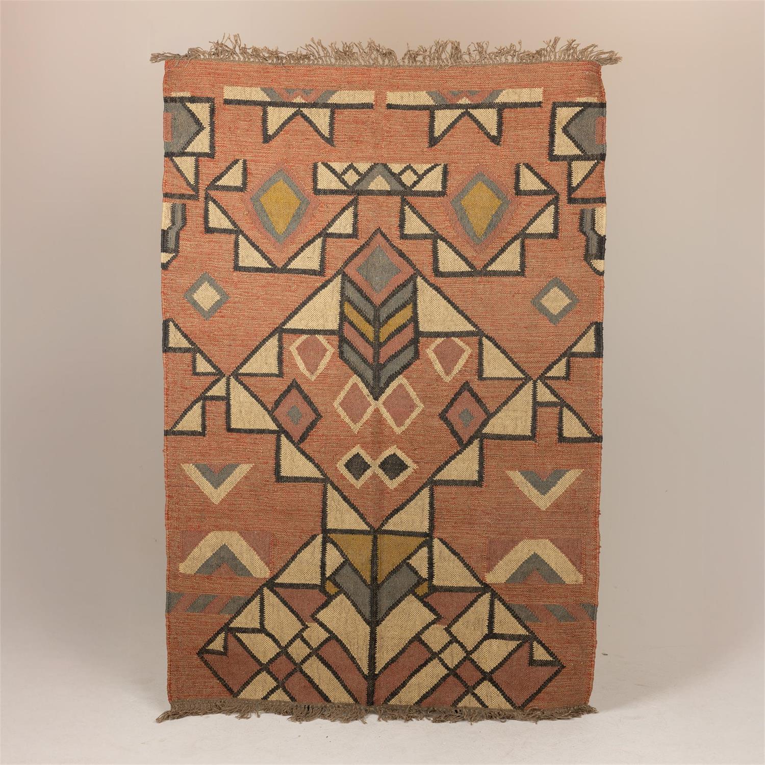 Rug - Oushak Pattern, Jute Wool Blend 48" x 72"