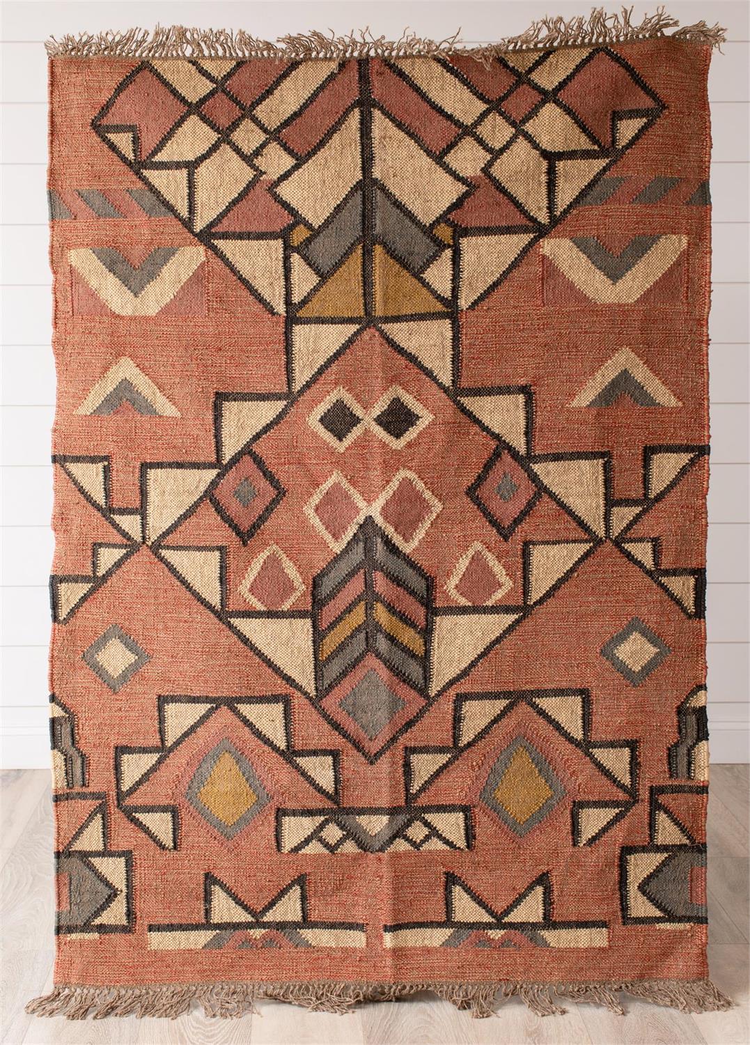 Rug - Oushak Pattern, Jute Wool Blend 48" x 72"