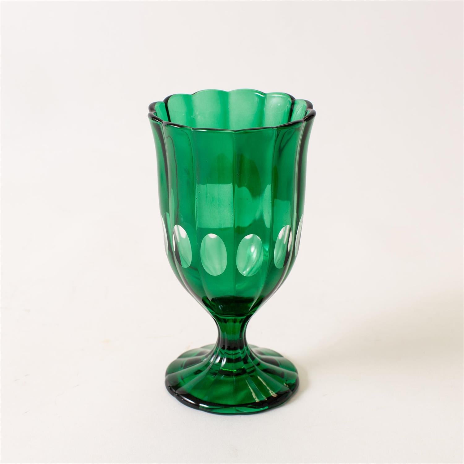 Evergreen Crest Glass Goblet