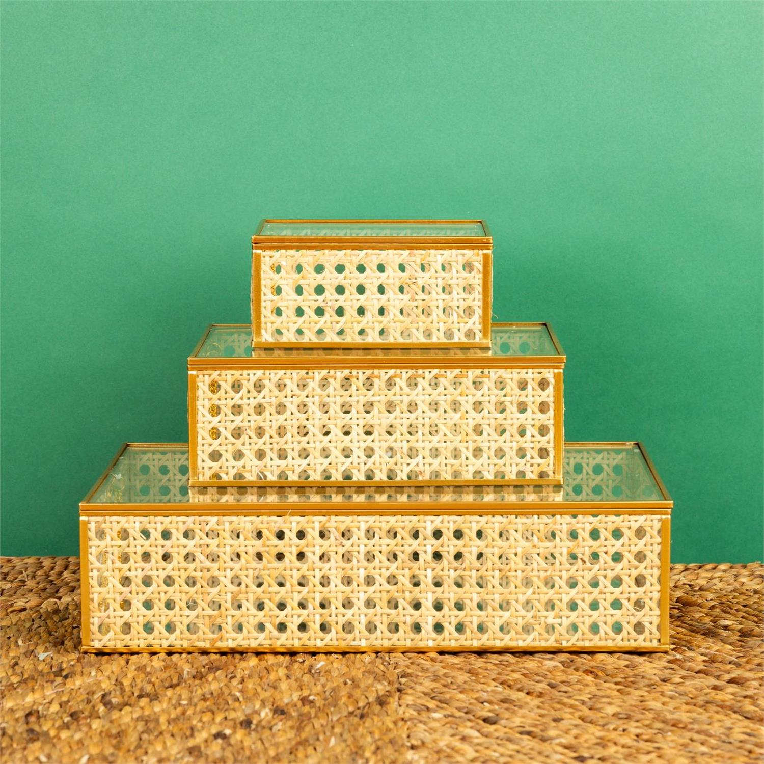 Gilded Lattice Glass Box Set
