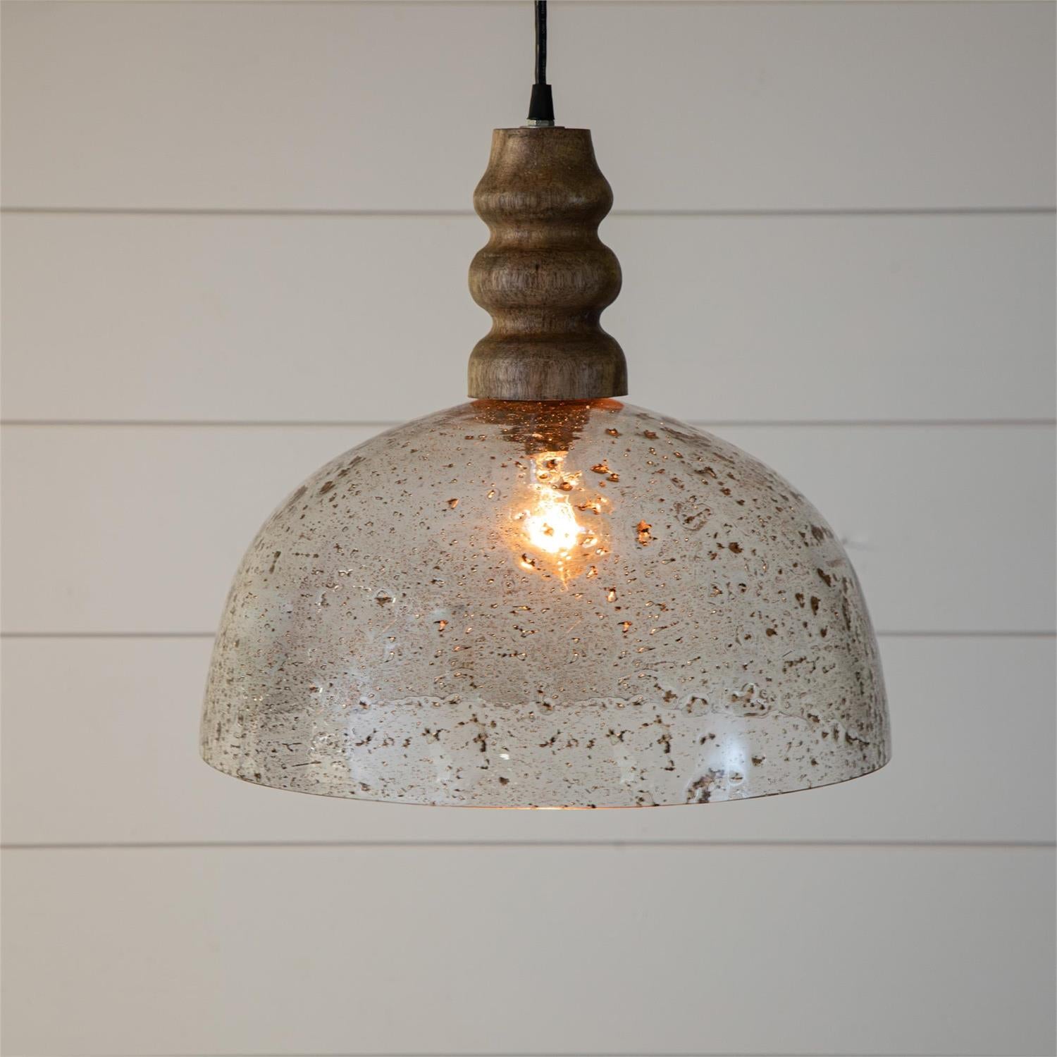 Speckled Glass Dome Pendant Light