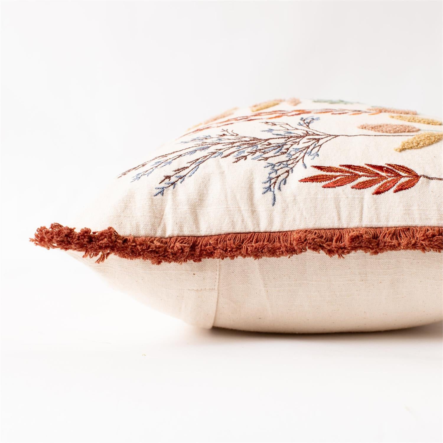 Lumbar Pillow - Embroidered Meadow Flowers