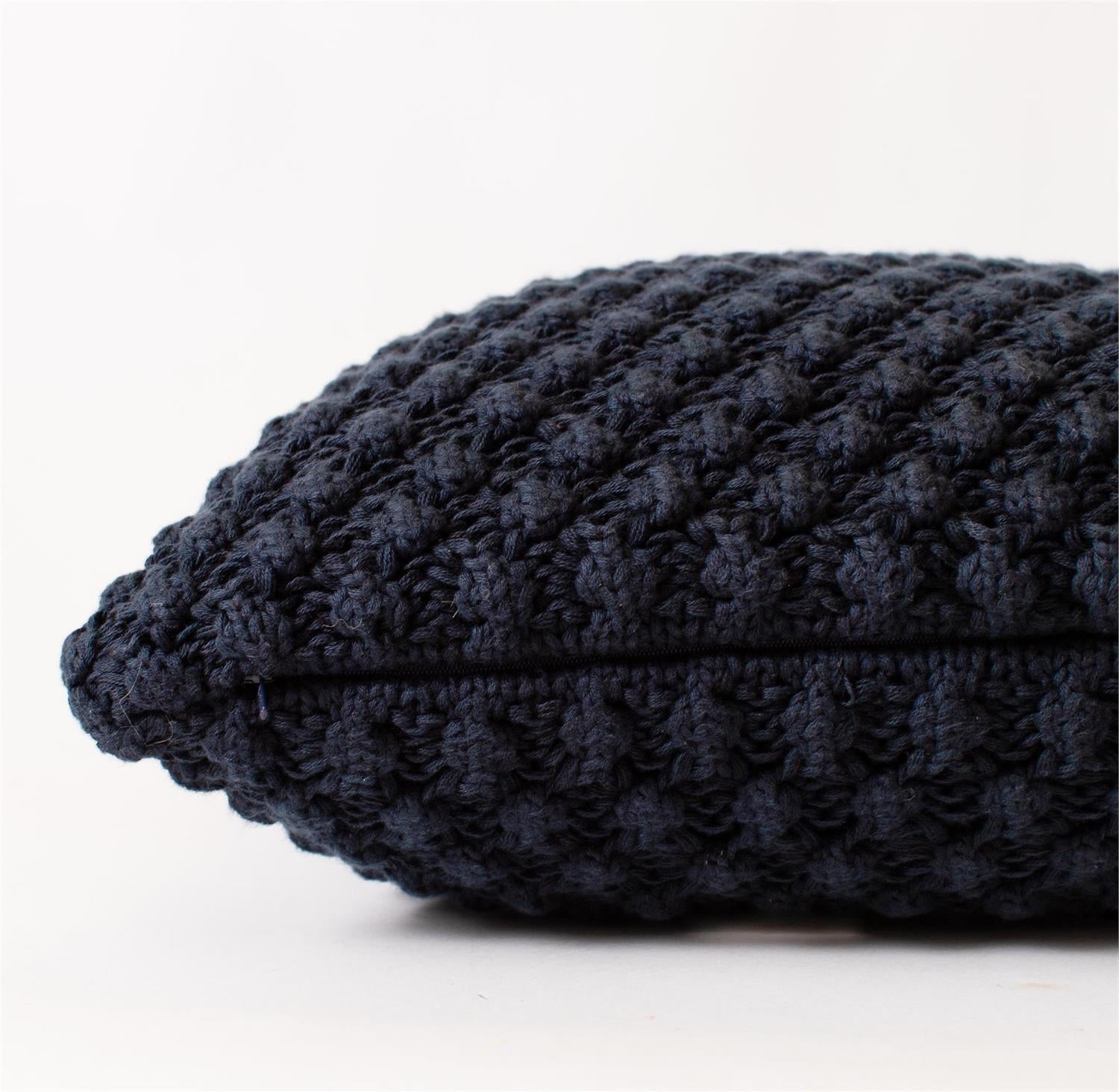 Pillow - Navy Blue Popcorn Knit