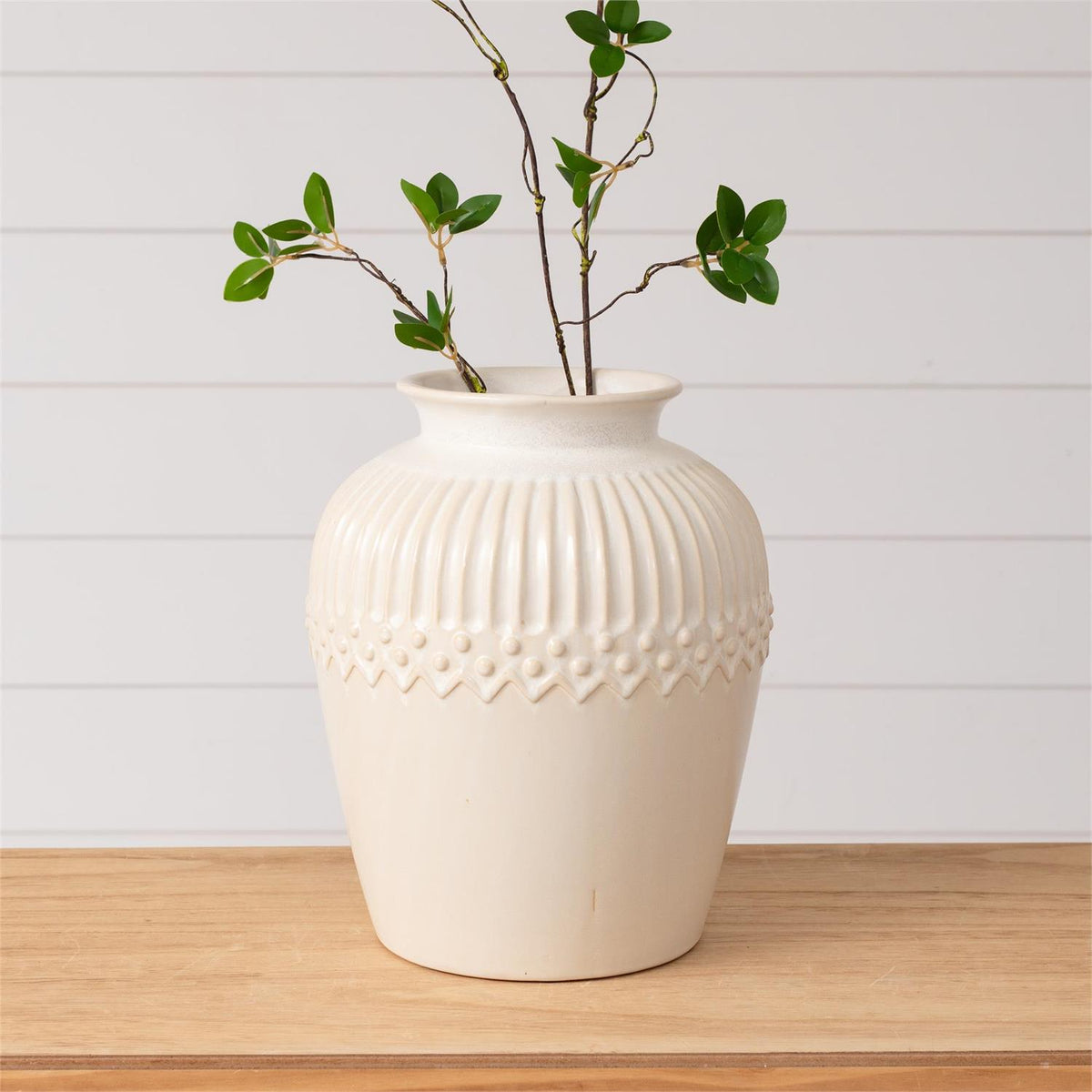 Ceramic Vase with Stripe Design