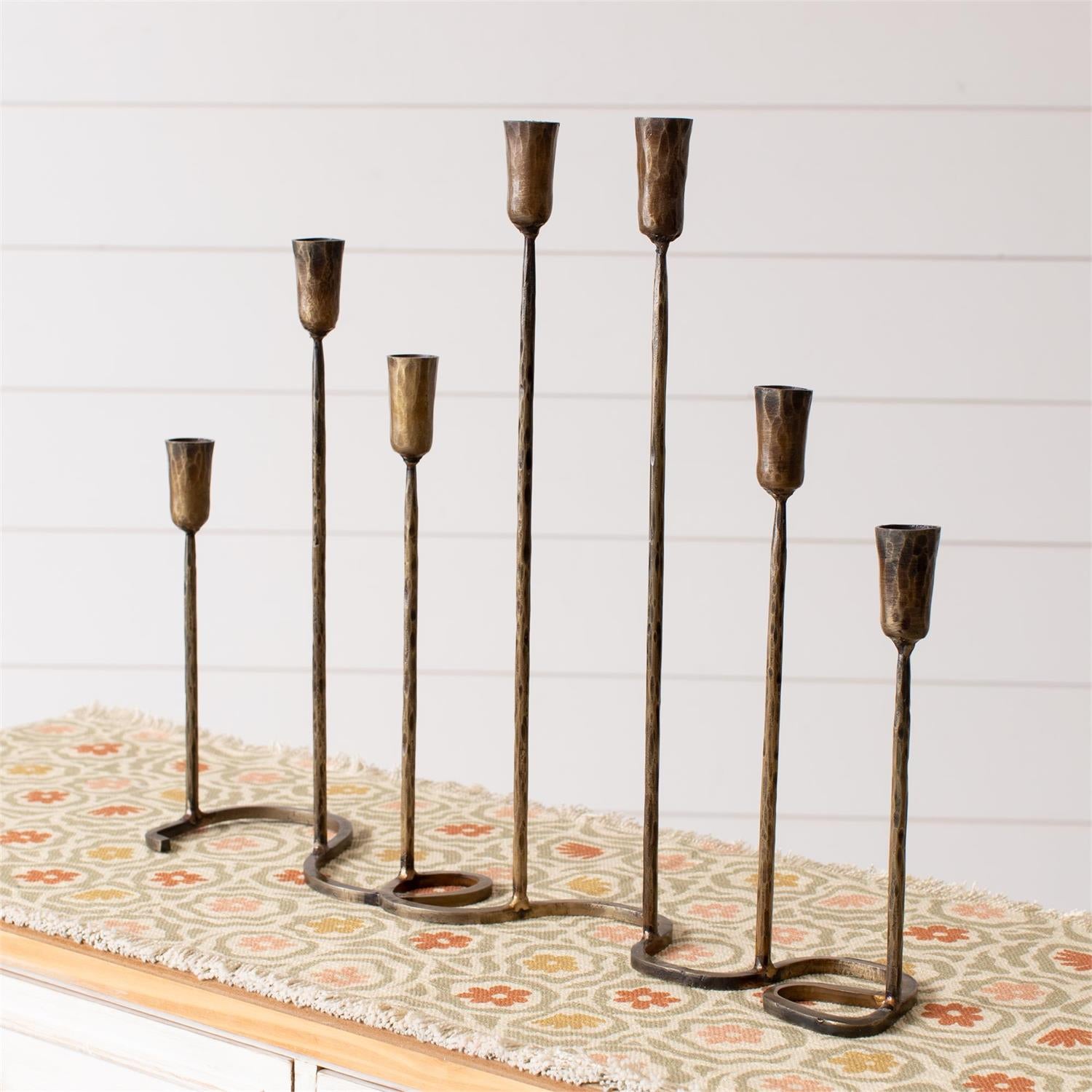 Brass Iron Taper Candle Holder Centerpiece