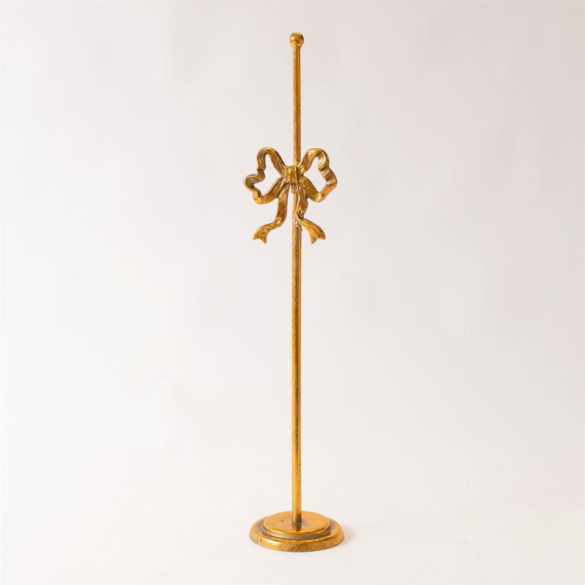 Wreath Stand Gold Finish With Bow