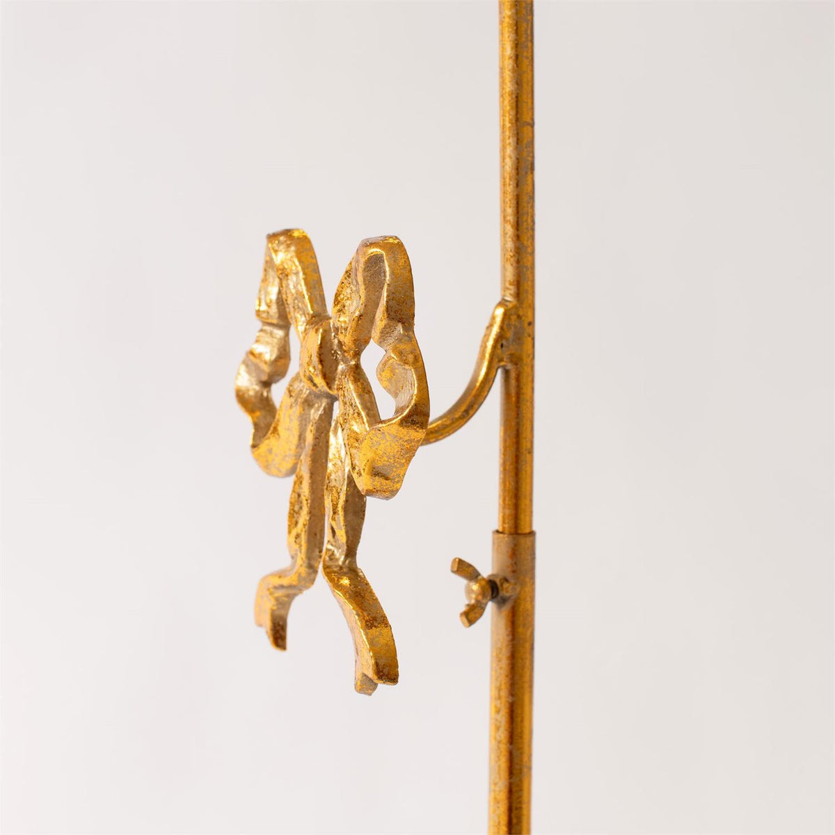Wreath Stand Gold Finish With Bow