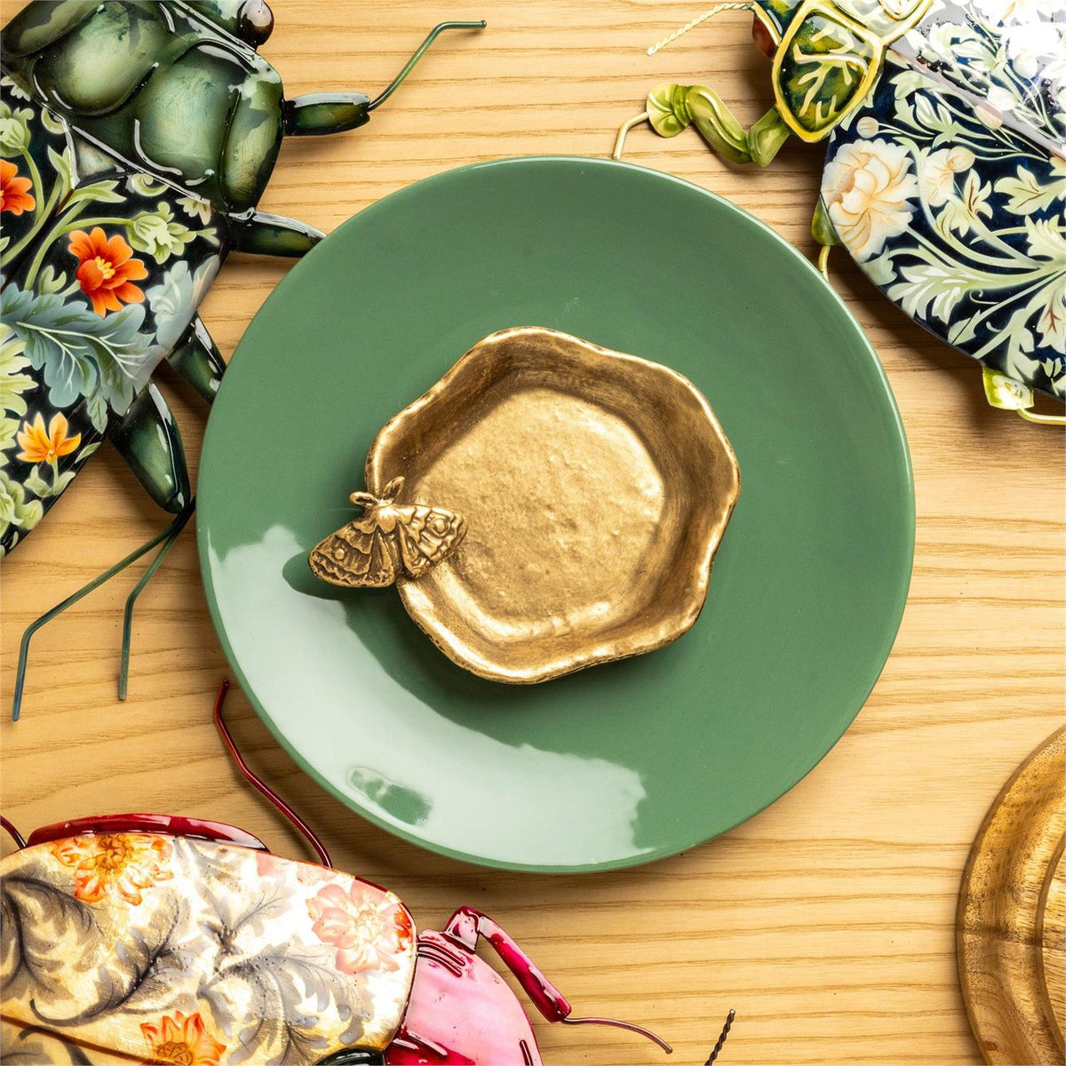 Brass Finish Butterfly Trinket Tray