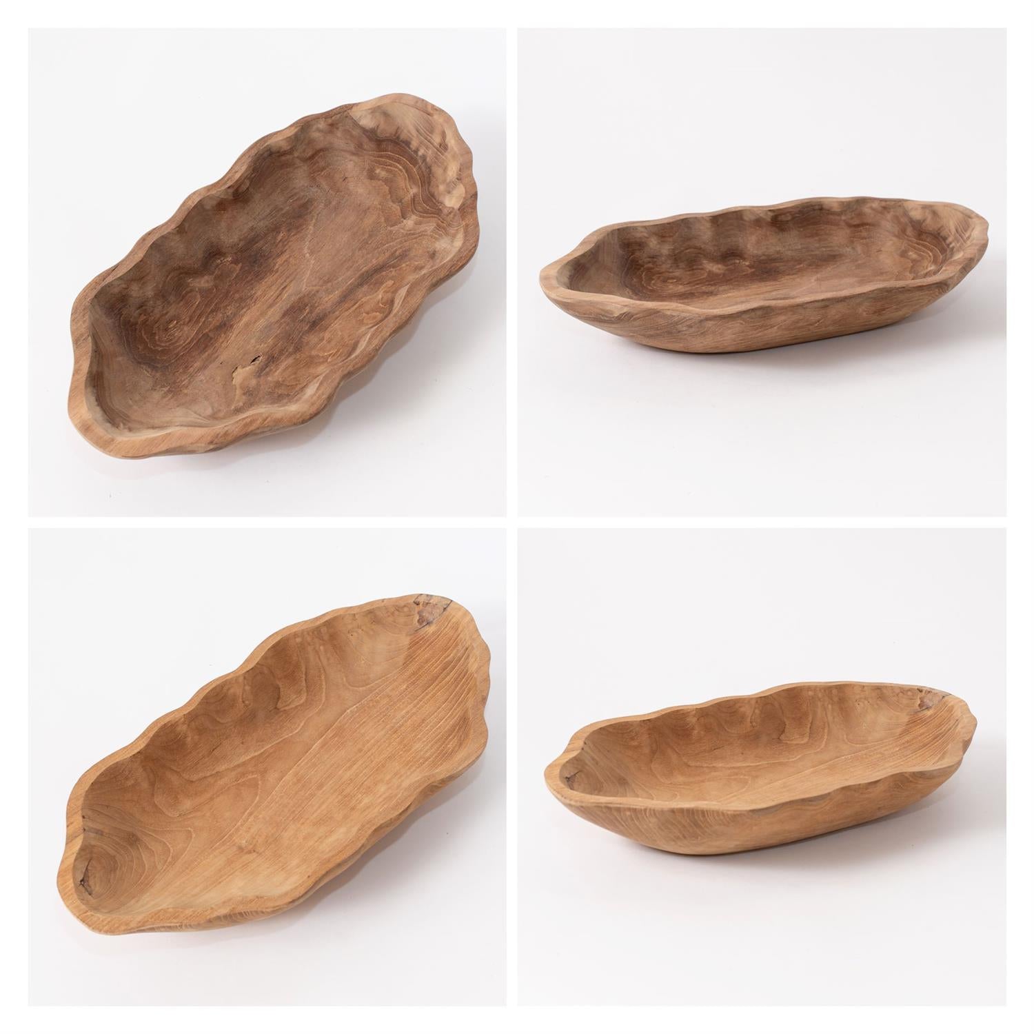 Organic Shape Teak Wood Serving Tray