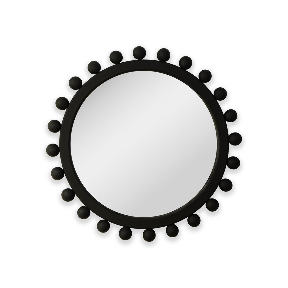 Mirror - Beaded Round, Black
